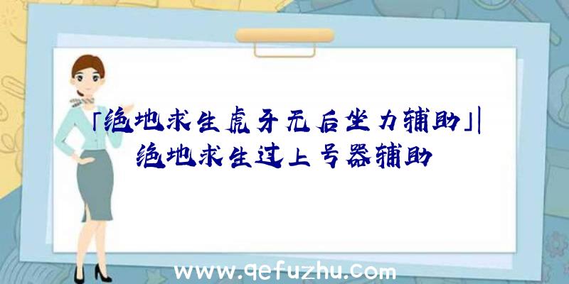 「绝地求生虎牙无后坐力辅助」|绝地求生过上号器辅助